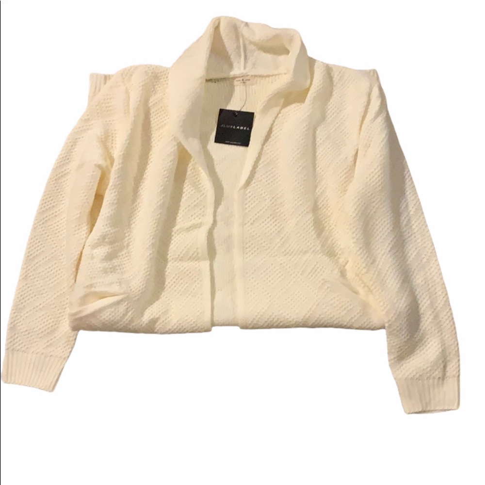 NWT JLUXLABEL Cream Haley Diamond Knit Cardigan